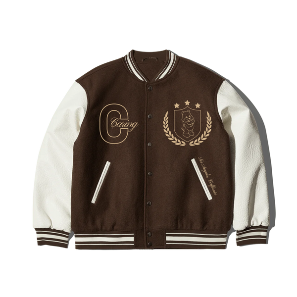 The Care Club Leather Varsity Jacket
